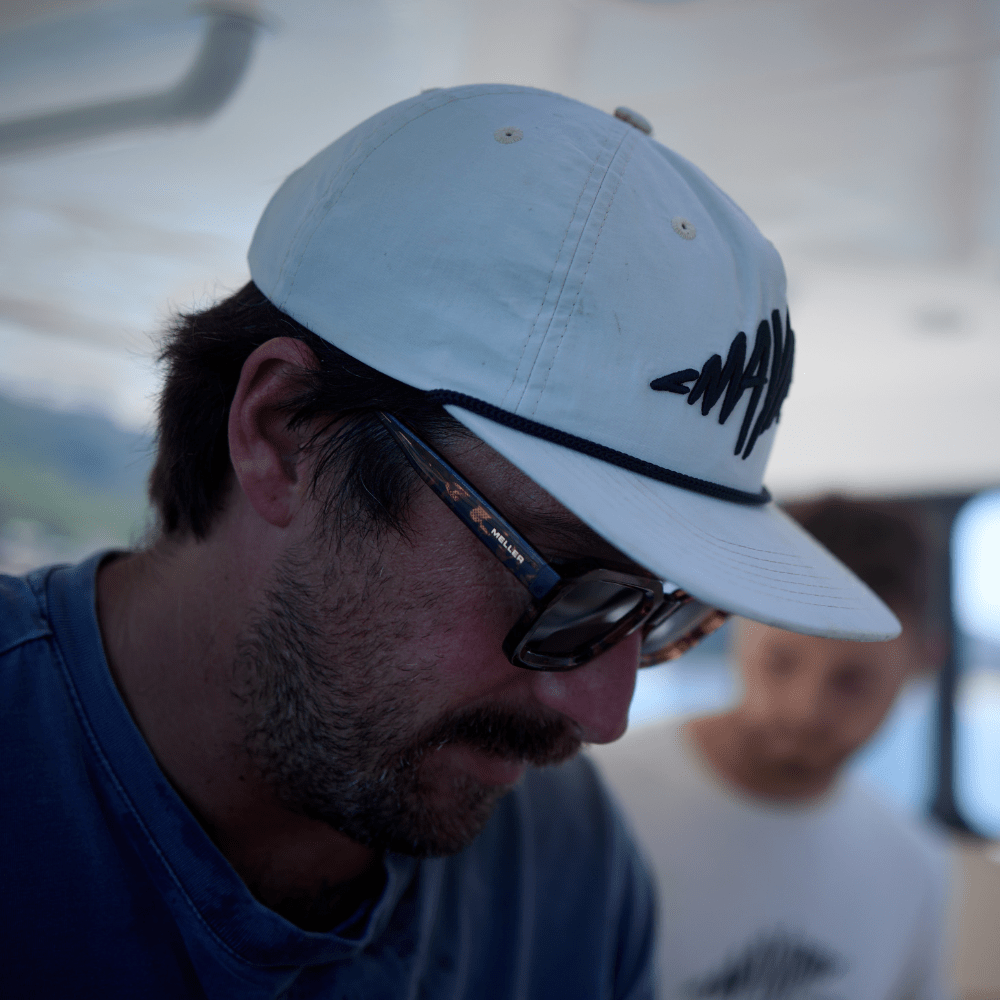 High Seas Bone Logo Cap - Mayday Fishing