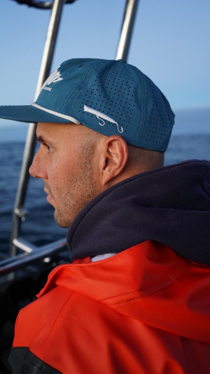 High Seas Vented Diesel Blue Logo Cap - Mayday Fishing
