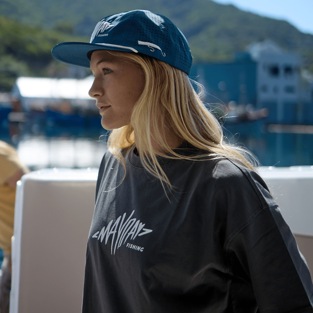 High Seas Vented Diesel Blue Logo Cap - Mayday Fishing